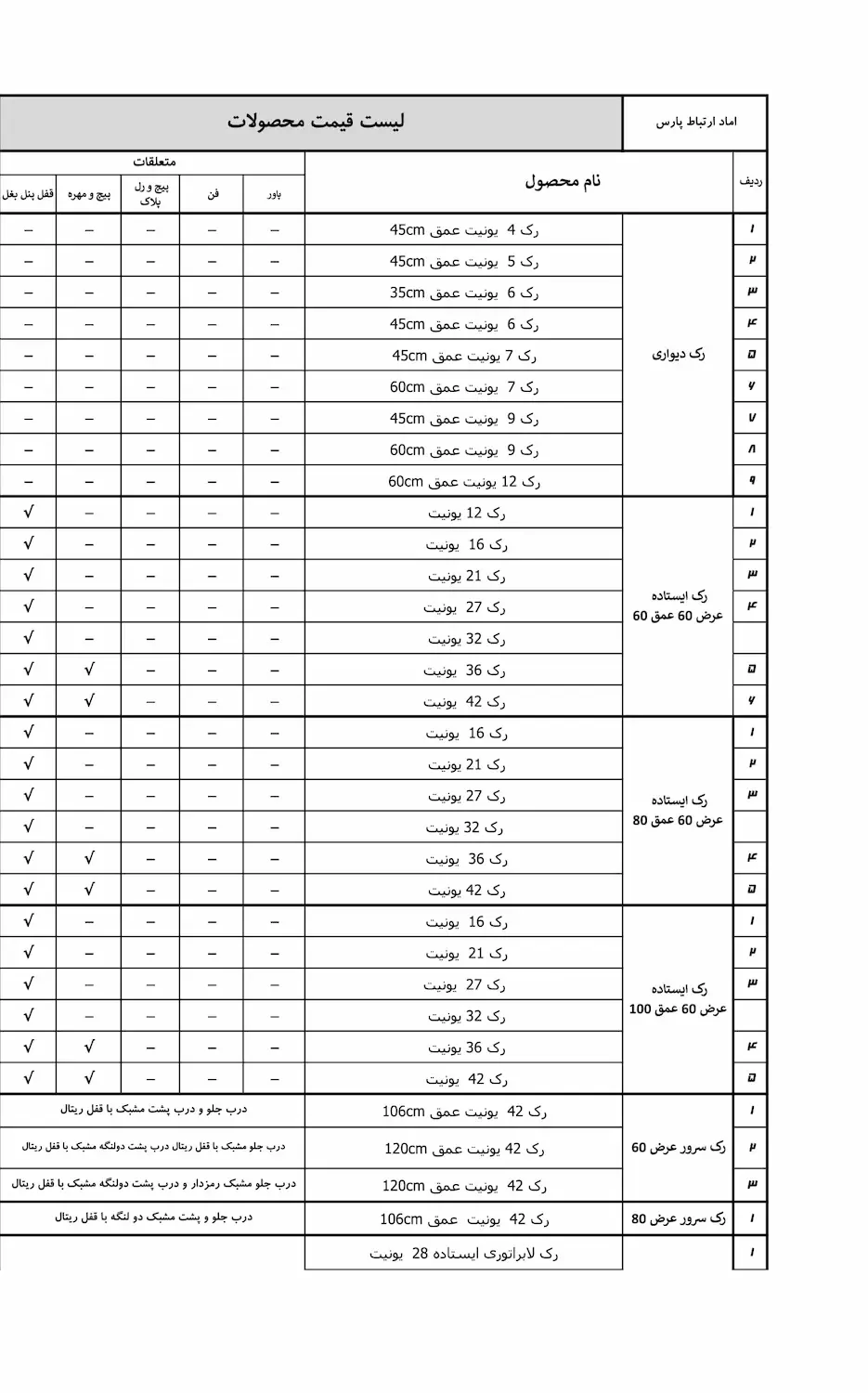 رک آماد سیستم