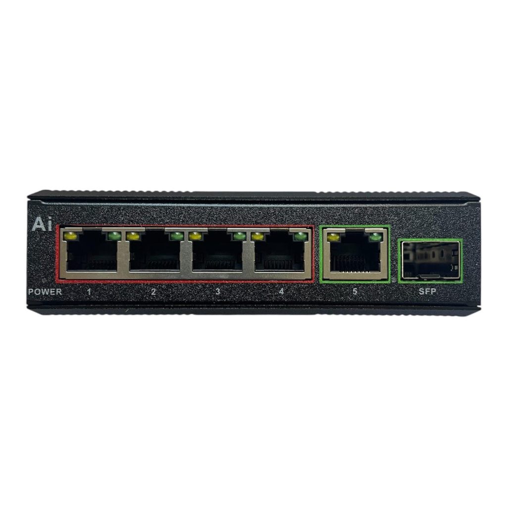 سوئیچ poe AI صنعتی 4 پورت فول گیگ   G0411 GPI SFP